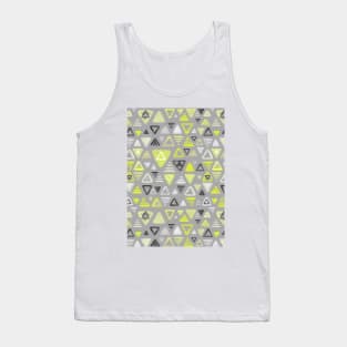 Summer Yellow Triangles on Grey Tank Top